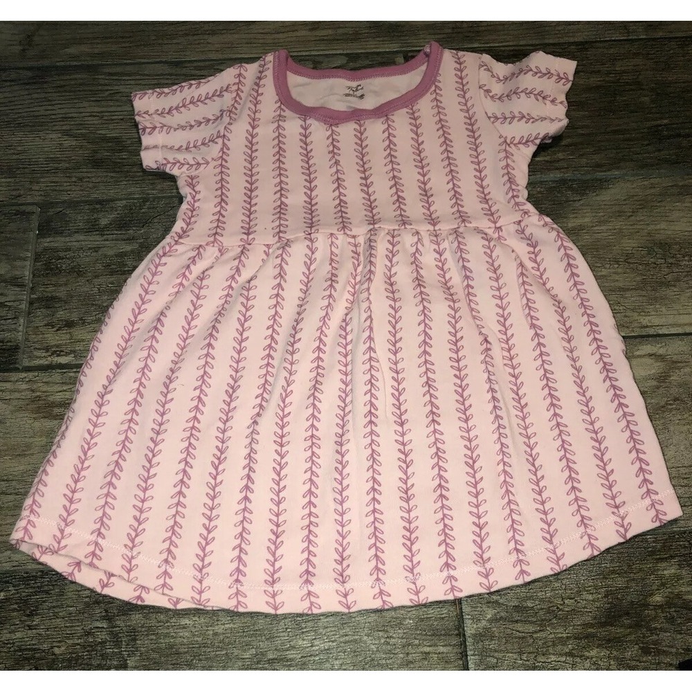 Touched by Nature girls Sz 4T 4 Toddler Pink‎ Organic Cotton Dress Short Sleeve